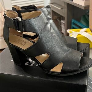 Naturalizer Black Open-Toe Heels